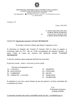 Comunicazione n. 95 TEATRO CANALE MUSSOLINI