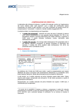 Allegato tecnico &ndash;COMPENSAZIONE DEI CREDITI IVA&ndash; In