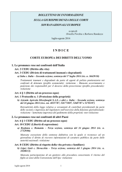 Bollettino di informazione sulla giurisprudenza delle Corti