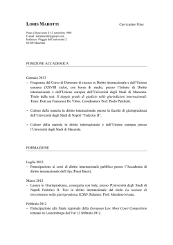 Curriculum Vitae - Universit&agrave; degli Studi di Macerata