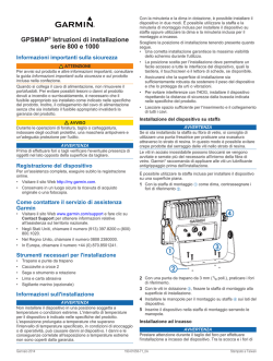 GPSMAP&reg; Istruzioni di installazione serie 800 e 1000
