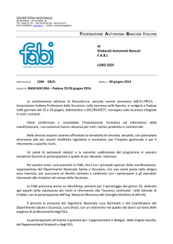 BANCASICURA. Padova, 25-26 giugno 2014