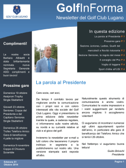 Newsletter - Golf Club Lugano