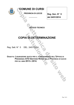 n. 9 del 24/01/2014 settore