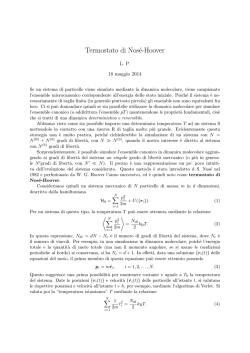 Sul termostato di Nos&eacute;