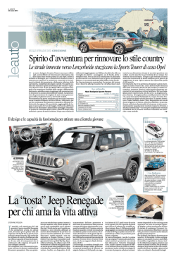 La &ldquo;tosta&rdquo; Jeep Renegade per chi ama la vita attiva