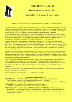 26 ottobre 2014 &ndash; Domenica 30a Tempo Ordinario &ndash; Anno A &ndash; fg1558