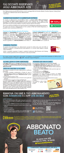 Abbonamenti ATB 2014/2015
