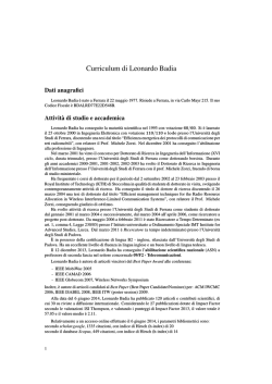 Curriculum di Leonardo Badia