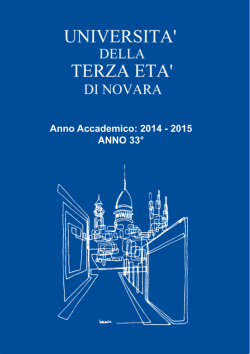 Opuscolo - Universit&agrave; della Terza Et&agrave; di Novara