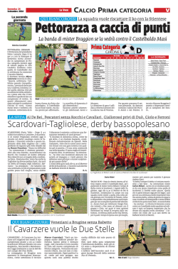 Calcio Il Cavarzere vuole le Due Stelle