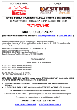 modulo ISCRIZIONE 2014 - asd triathlon bergamo