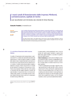 I nuovi canali di finanziamento delle imprese. Minibond