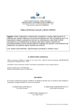 Delibera del Direttore Generale n. 686 del 11/08/2014 Oggetto