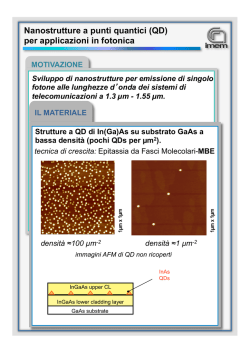 Nanostrutture a punti quantici (QD) per applicazioni in - Imem