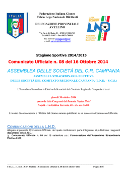 Stagione Sportiva 2014/2015 Comunicato Ufficiale n