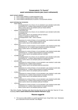 Esame di ammissione - Conservatorio Giacomo Puccini