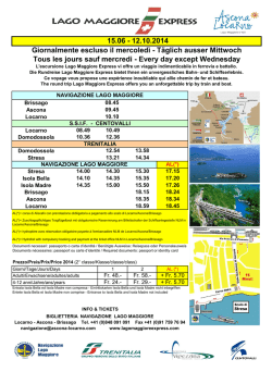 Orari Lago Maggiore Express 15.06