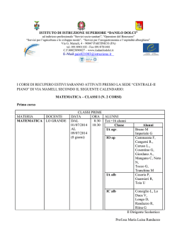 Calendario corsi di recupero - IISS Danilo Dolci di Partinico