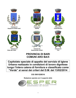 PROVINCIA DI BARI COMUNI ARO BA/5 Capitolato speciale di
