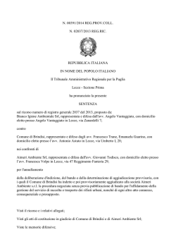 Sentenza Tar Lecce