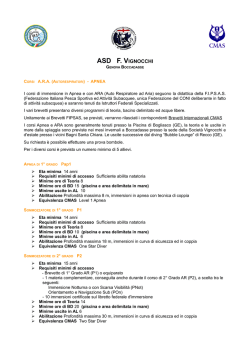 corsi Sub di 1°, 2° e 3° livello FIPSAS