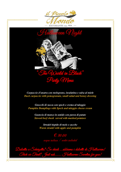 “The World in Black” Party Menu