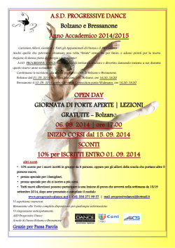 A.S.D. PROGRESSIVE DANCE Bolzano e Bressanone Anno