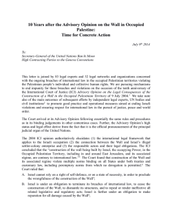 10 Years after the Advisory Opinion on the Wall in