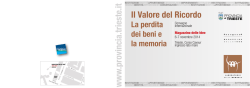 Il Valore del Ricordo www .provincia.trieste.it