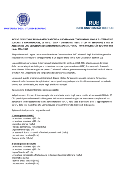 avviso di selezione per la partecipazione al programma congiunto in