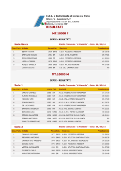 Classifiche - Podistica Messina