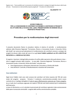 Procedura per la rendicontazione degli interventi