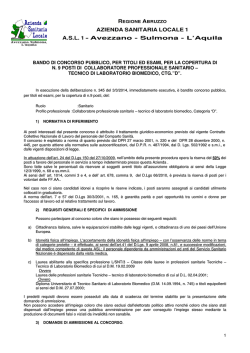 AZIENDA SANITARIA LOCALE 1 A.S.L. 1 - Avezzano - Sulmona