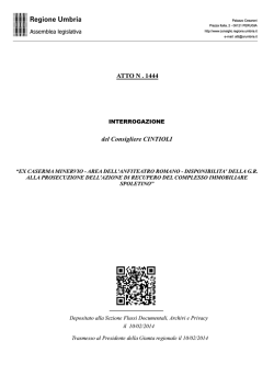 ATTO N . 1444 del Consigliere CINTIOLI