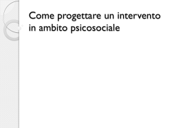 Come progettare un intervento in ambito psicosociale