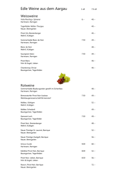 Edle Weine aus dem Aargau