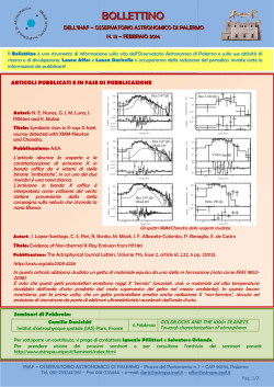 Bollettino Febbraio 2014 - Osservatorio Astronomico di Palermo