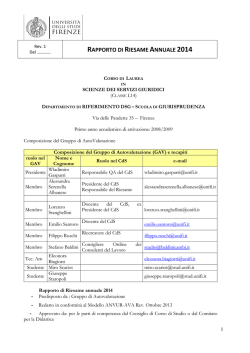 AVA SSG 2014 definitivo - Corso di Laurea Triennale in Scienze dei