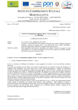 Commissione Supporto FF.SS. Sc. Sec. I grado