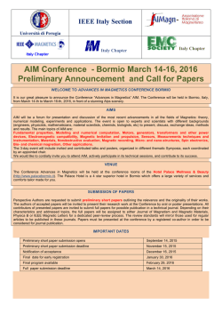 Preliminary Announcement and Call for Papers