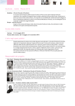 Scultural... mente Peccia. In occasione del trentesimo della Scuola