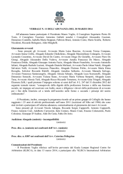 verbale n. 11 del 20 marzo 2014 - Ordine degli Avvocati di ROMA