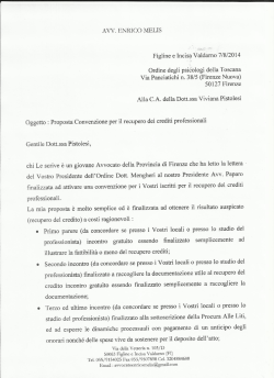 AVV. ENRICO MELIS - Ordine degli Psicologi della Toscana