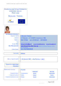 curriculum vitae formato - Sciascia