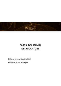 carta dei servizi del giocatore