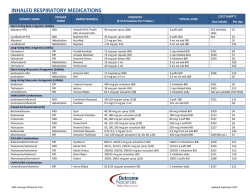 INHALED RESPIRATORY MEDICATIONS