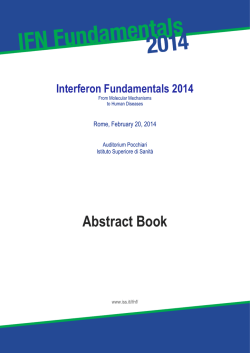 Interferon Fundamentals 2014 - Istituto Superiore di Sanità