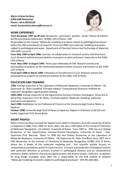 De Rosa - Istituto di Chimica del Riconoscimento Molecolare
