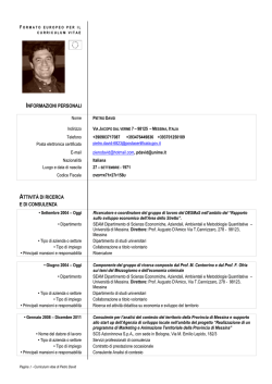 formato europeo per il curriculum vitae